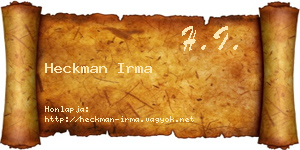 Heckman Irma névjegykártya
